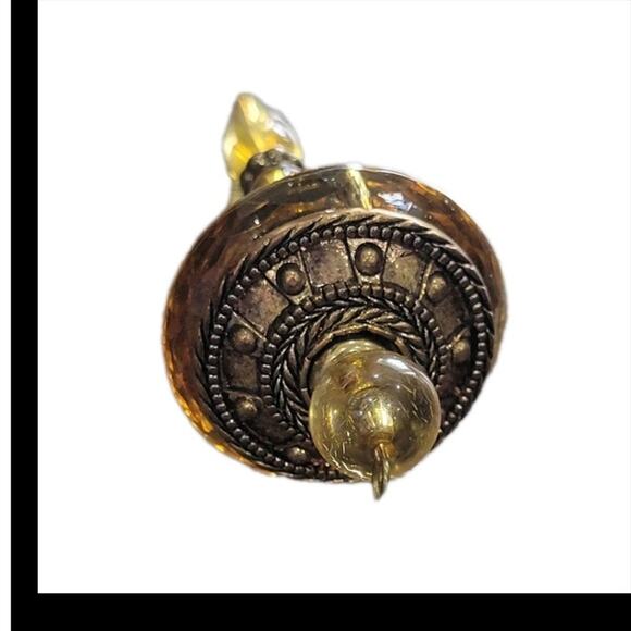 Vintage‎ Finial Chandelier Christmas Ornaments Lot of 4 MCM Amber Gold - Picture 4 of 10